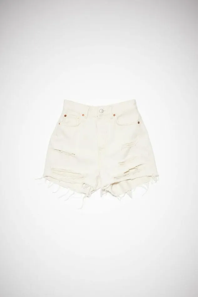 Acne Studios Shorts Woman Distressed Denim Shorts White