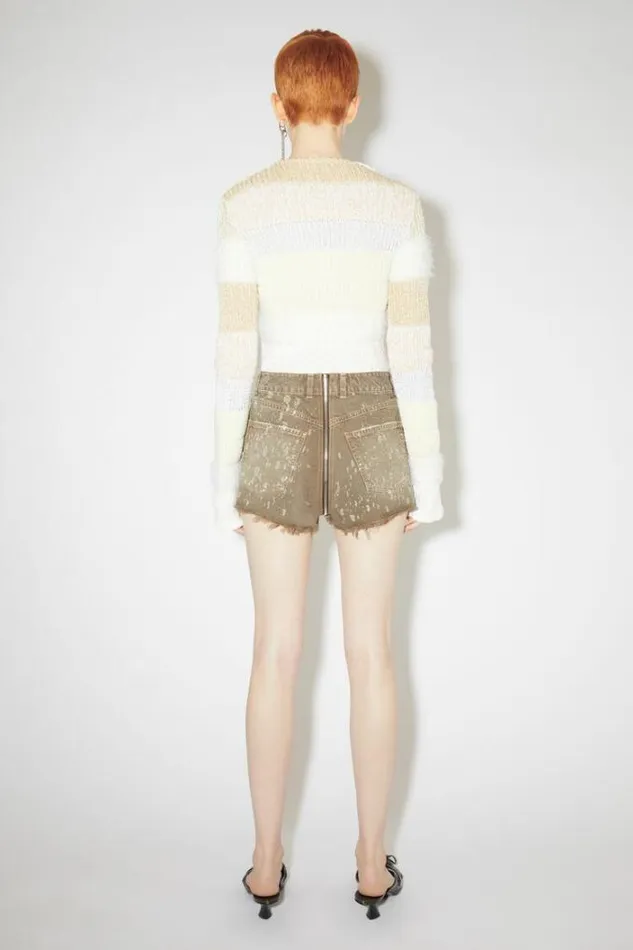 Acne Studios Shorts Woman Distressed Shorts Beige