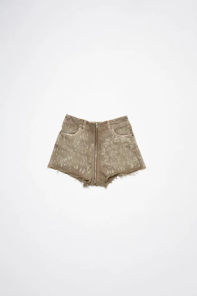 Acne Studios Shorts Woman Distressed Shorts Beige