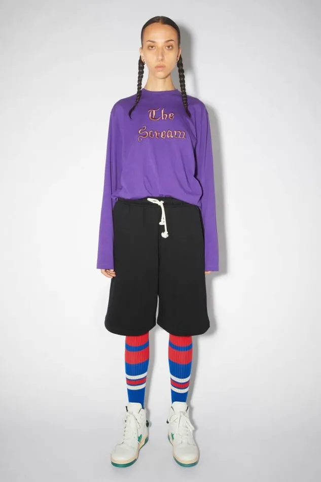 Acne Studios Shorts Woman Fleece Sweat Shorts Black