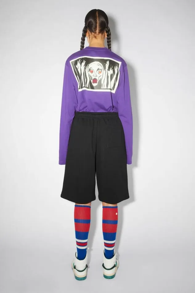 Acne Studios Shorts Woman Fleece Sweat Shorts Black