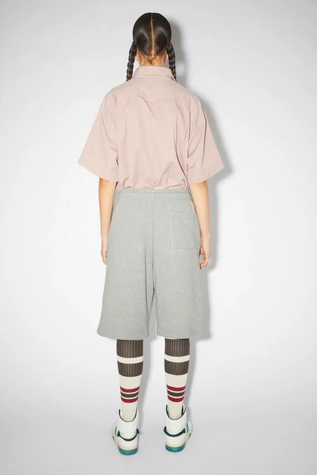 Acne Studios Shorts Woman Fleece Sweat Shorts Light Grey Melange