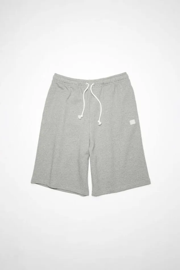Acne Studios Shorts Woman Fleece Sweat Shorts Light Grey Melange