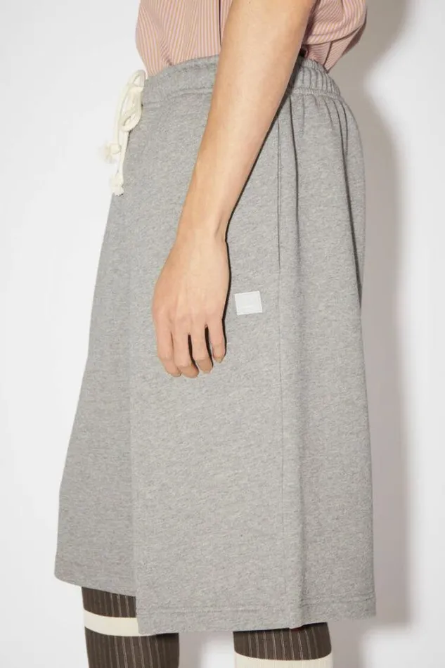 Acne Studios Shorts Woman Fleece Sweat Shorts Light Grey Melange
