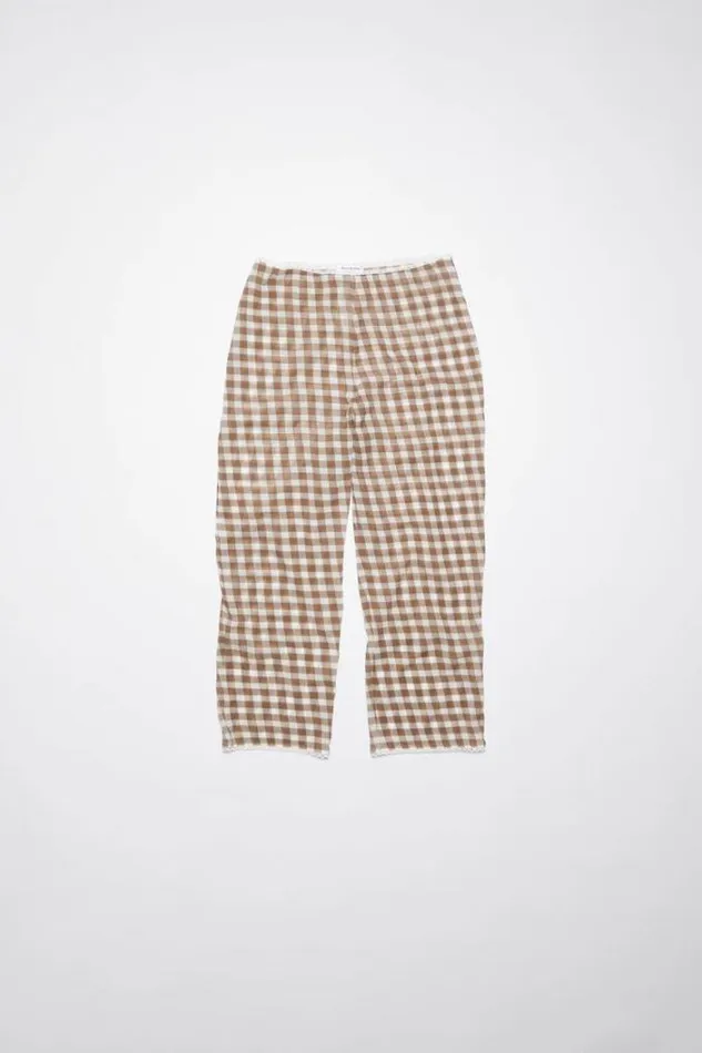 Acne Studios Shorts Woman Gingham Tights Cinnamon Brown