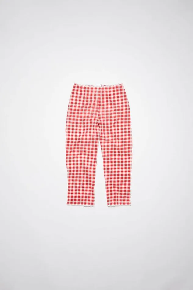 Acne Studios Shorts Woman Gingham TightsRunway Show Cardinal Red