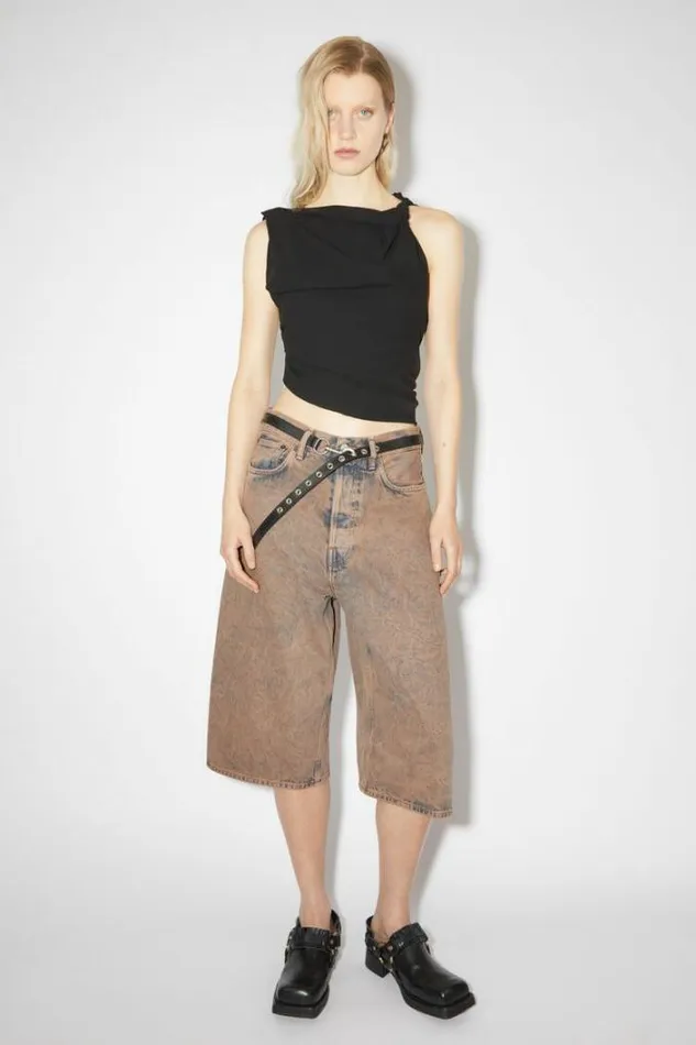 Acne Studios Shorts Woman Loose Fit Denim Shorts Light PinkGrey