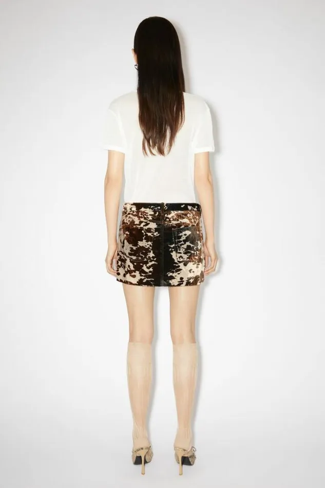 Acne Studios Skirts Woman Cow Print Skirt Dark Brown