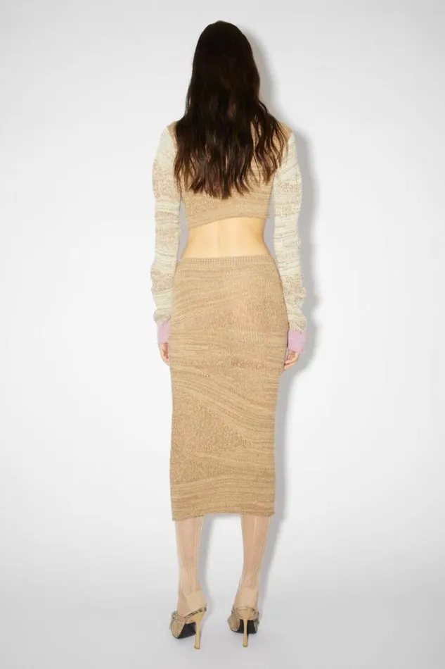 Acne Studios Skirts Woman Distorted Knit Skirt Camel BrownTobacco