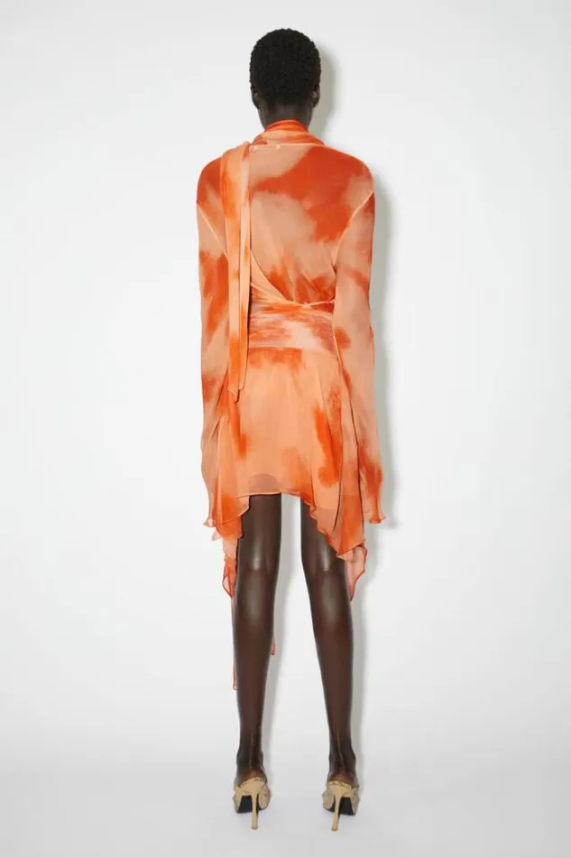 Acne Studios Skirts Woman Draped Mini Skirt Orange