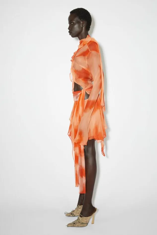 Acne Studios Skirts Woman Draped Mini Skirt Orange