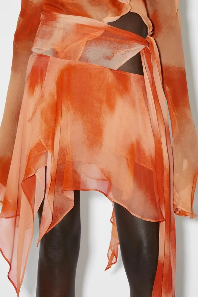 Acne Studios Skirts Woman Draped Mini Skirt Orange