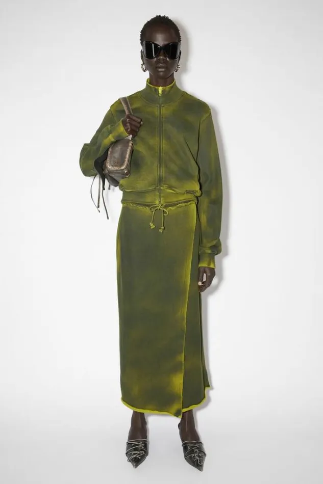 Acne Studios Skirts Woman Dyed Fleece Skirt Acid Yellow