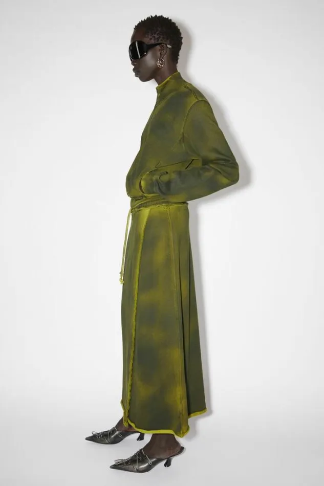 Acne Studios Skirts Woman Dyed Fleece Skirt Acid Yellow