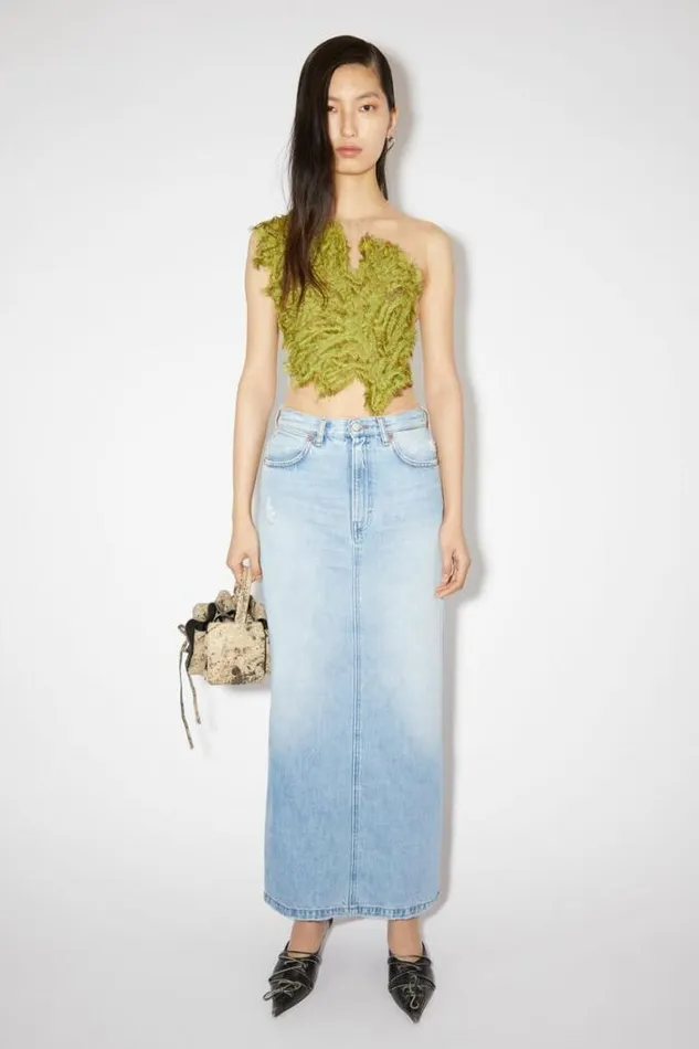 Acne Studios Skirts Woman Midlength Denim Skirt Light Blue