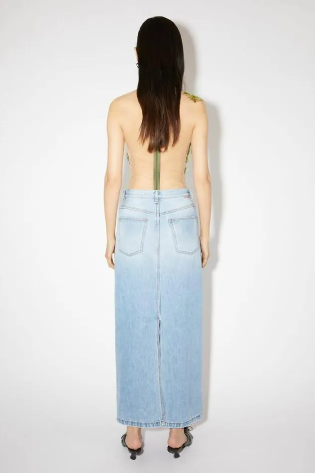Acne Studios Skirts Woman Midlength Denim Skirt Light Blue