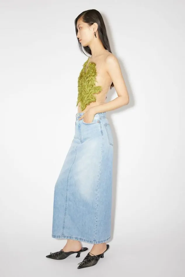 Acne Studios Skirts Woman Midlength Denim Skirt Light Blue