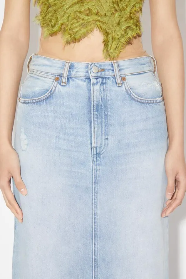 Acne Studios Skirts Woman Midlength Denim Skirt Light Blue