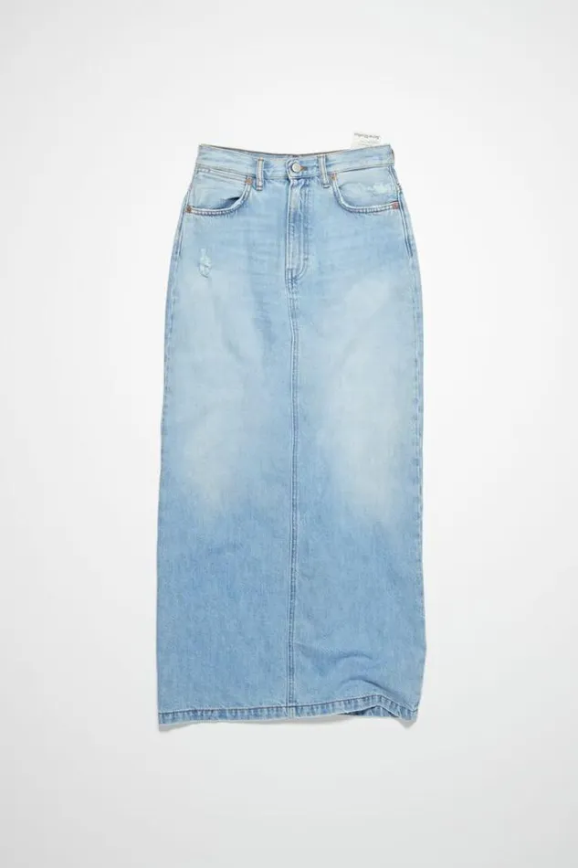 Acne Studios Skirts Woman Midlength Denim Skirt Light Blue