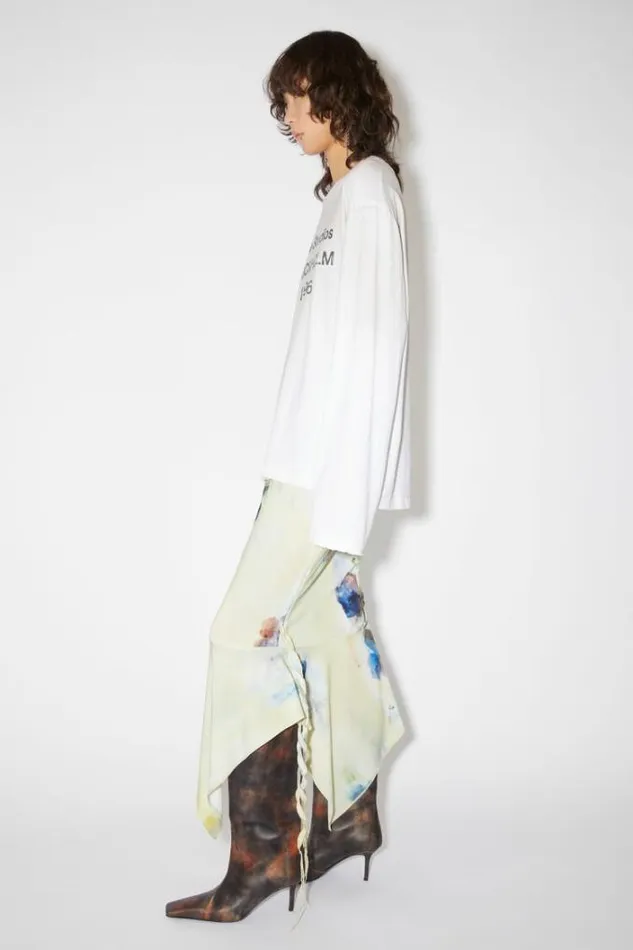 Acne Studios Skirts Woman Printed Asymmetric Skirt Light Blue