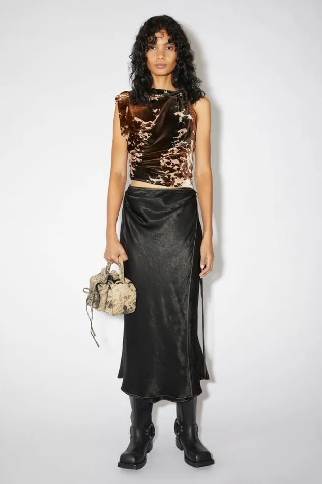 Acne Studios Skirts Woman Satin Wrap Skirt Black