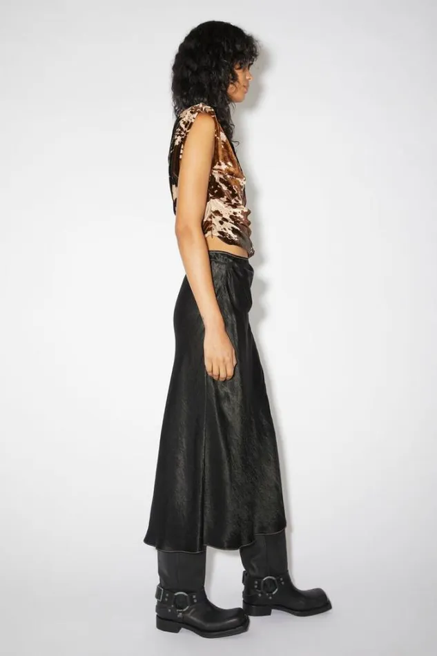 Acne Studios Skirts Woman Satin Wrap Skirt Black