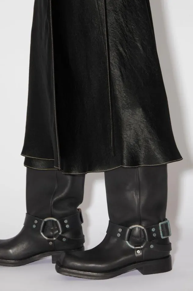 Acne Studios Skirts Woman Satin Wrap Skirt Black