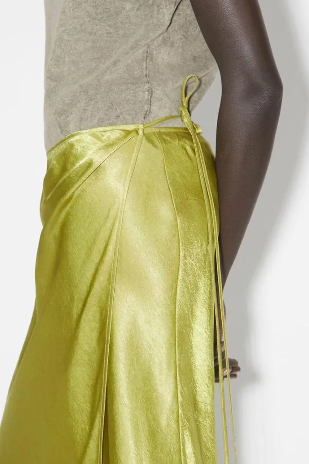 Acne Studios Skirts Woman Satin Wrap Skirt Light Olive