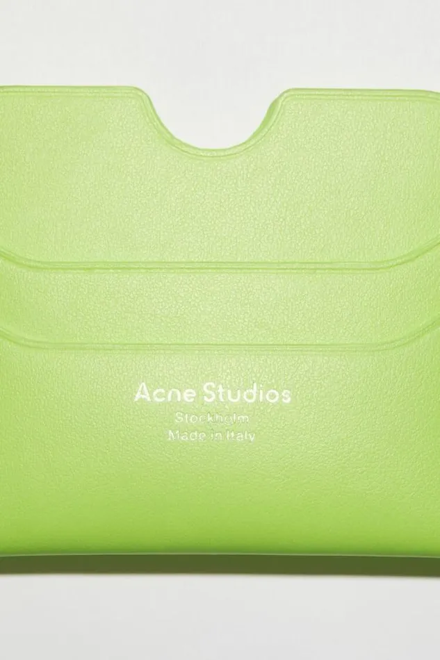 Acne Studios Small Leather Goods Man Card Holder Lime Green