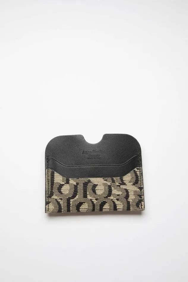 Acne Studios Small Leather Goods Man Card HolderRunway Show BeigeBlack