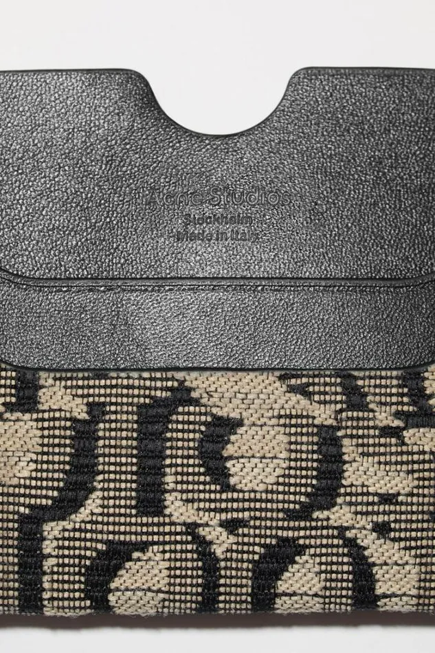 Acne Studios Small Leather Goods Man Card HolderRunway Show BeigeBlack