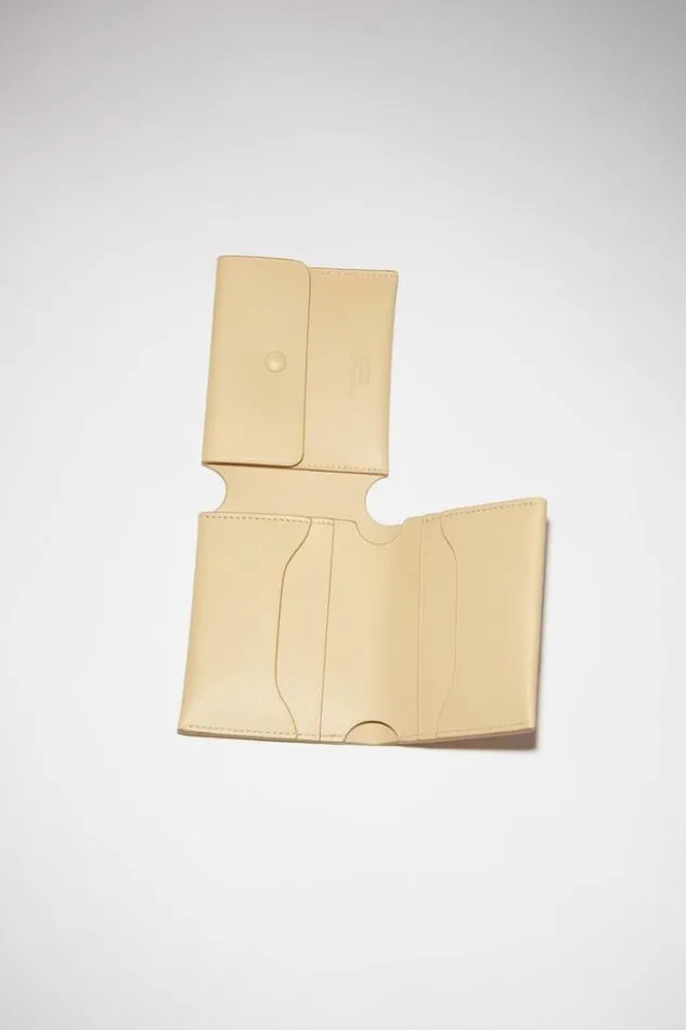 Acne Studios Small Leather Goods Man Folded Card Wallet Dune Beige