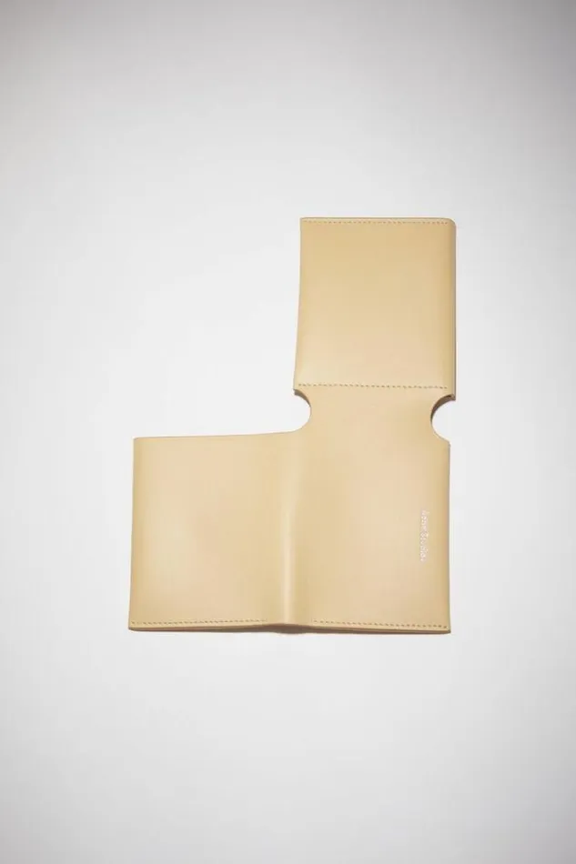 Acne Studios Small Leather Goods Man Folded Card Wallet Dune Beige