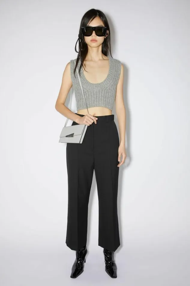 Acne Studios Small Leather Goods Woman Distortion Micro Bag Light Grey
