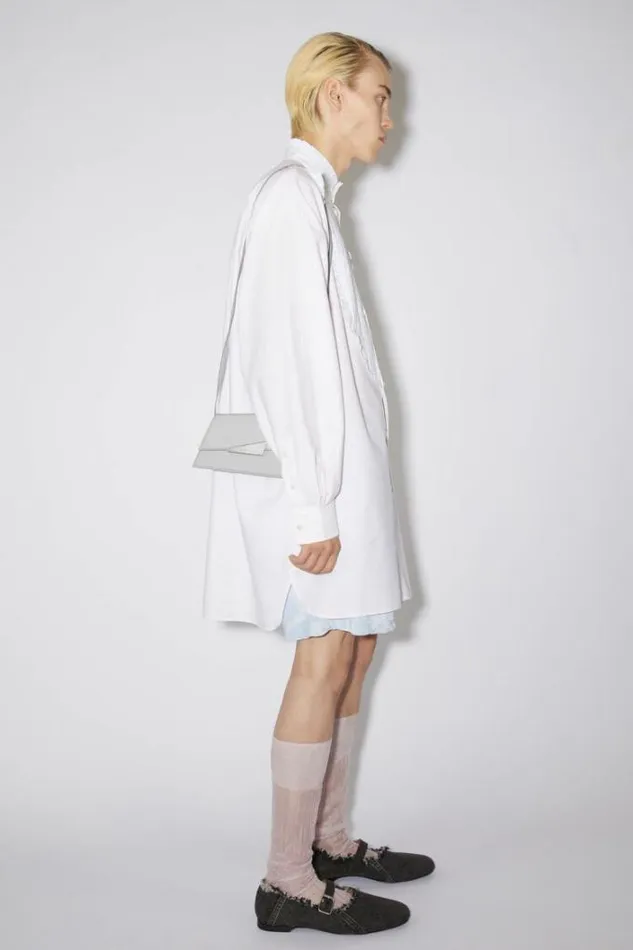 Acne Studios Small Leather Goods Woman Distortion Micro Bag Light Grey