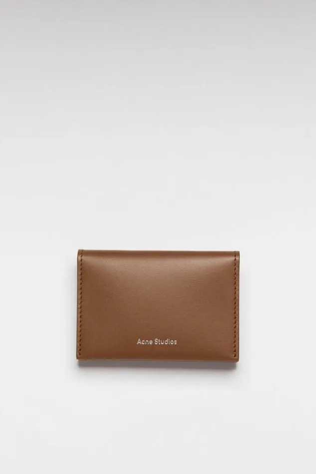 Acne Studios Small Leather Goods Woman Folded Card Holder Camel Brown