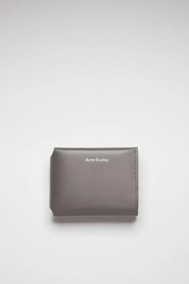 Acne Studios Small Leather Goods Woman Folded Card Holder Dark Grey