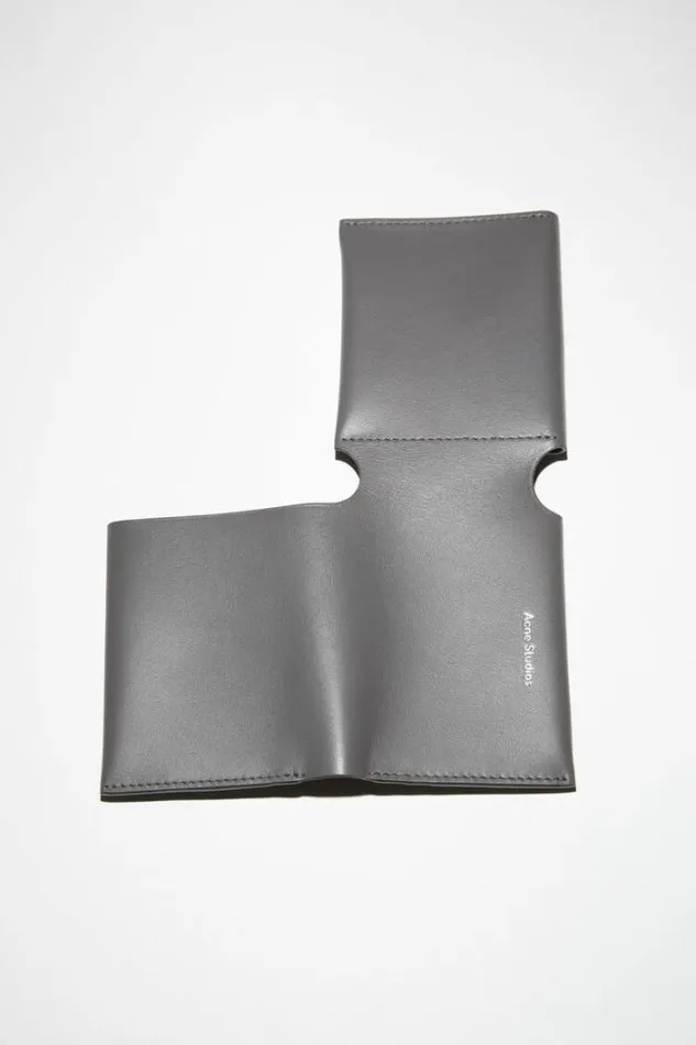 Acne Studios Small Leather Goods Woman Folded Card Holder Dark Grey