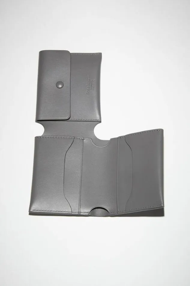 Acne Studios Small Leather Goods Woman Folded Card Holder Dark Grey