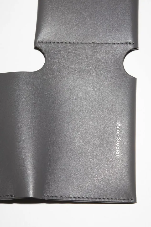 Acne Studios Small Leather Goods Woman Folded Card Holder Dark Grey