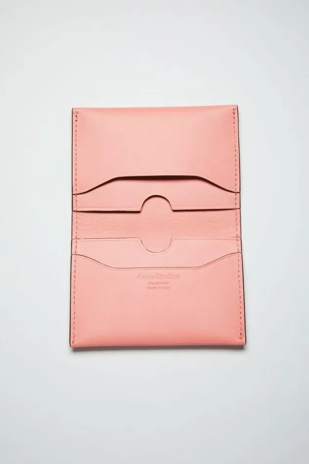 Acne Studios Small Leather Goods Woman Folded Card Holder Salmon Pink