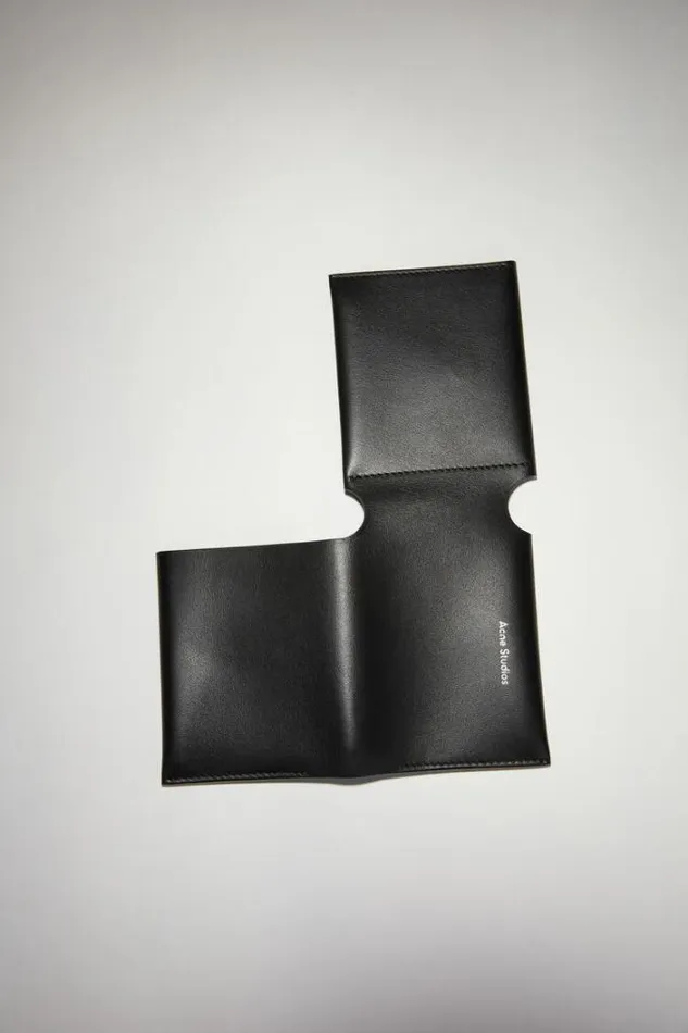 Acne Studios Small Leather Goods Woman Folded Card Wallet Black