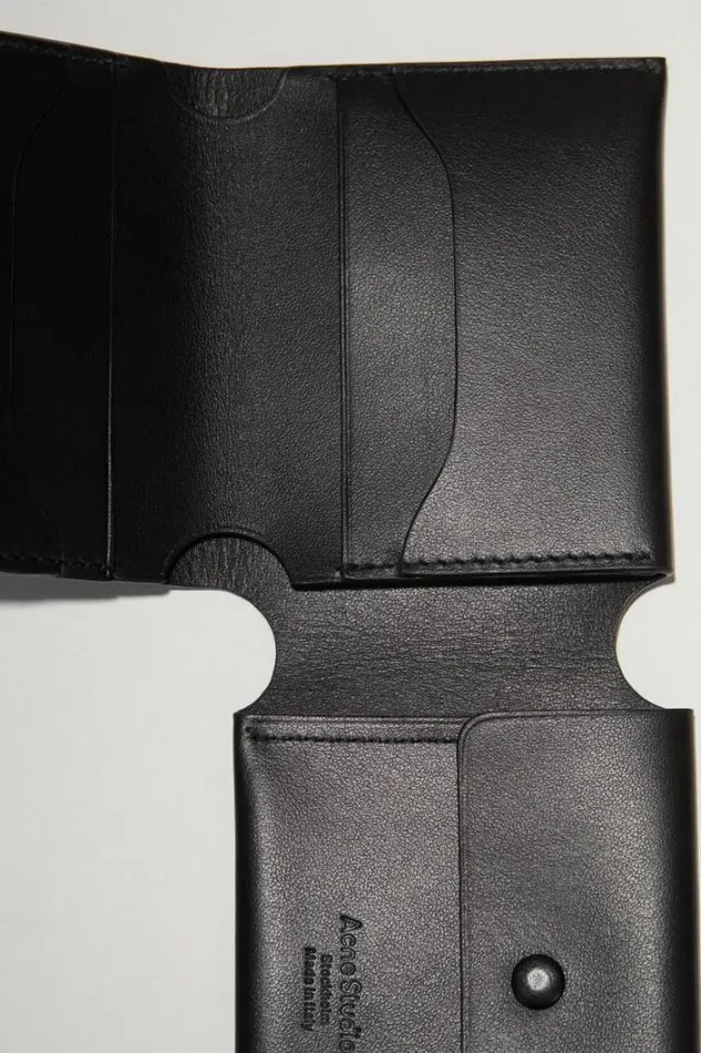 Acne Studios Small Leather Goods Woman Folded Card Wallet Black