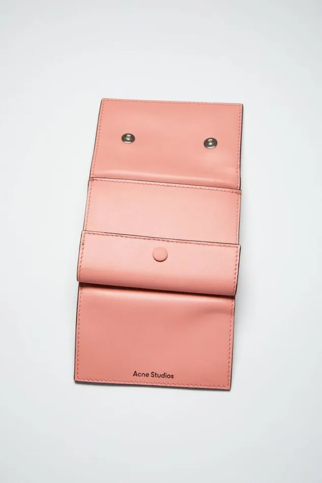Acne Studios Small Leather Goods Woman Folded Wallet Salmon Pink