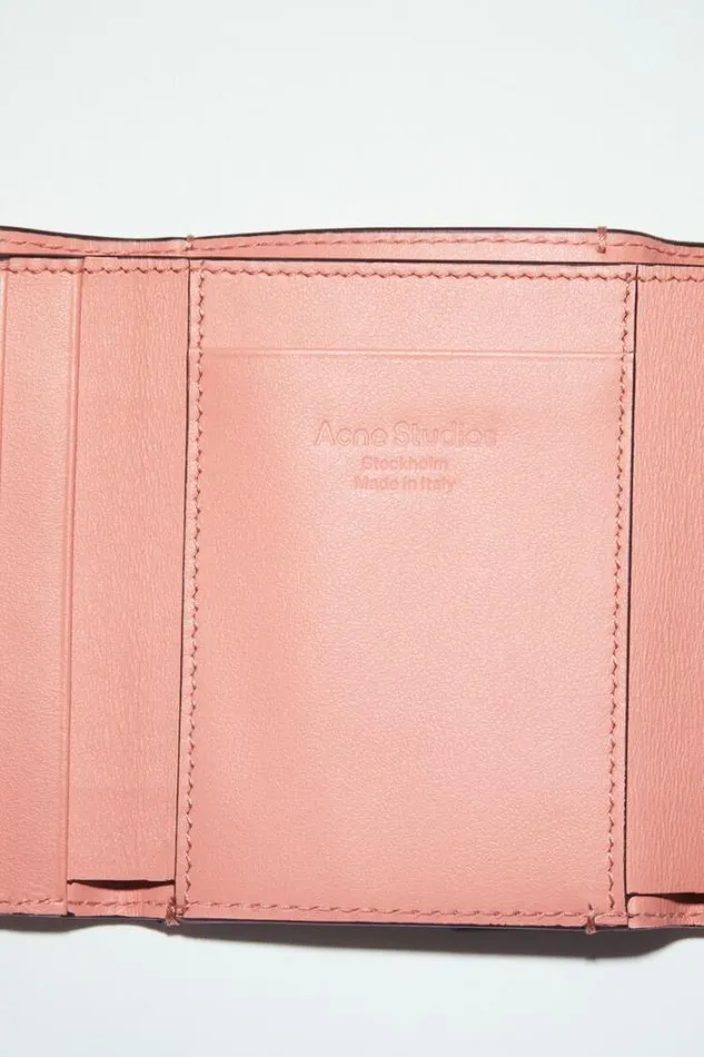 Acne Studios Small Leather Goods Woman Folded Wallet Salmon Pink