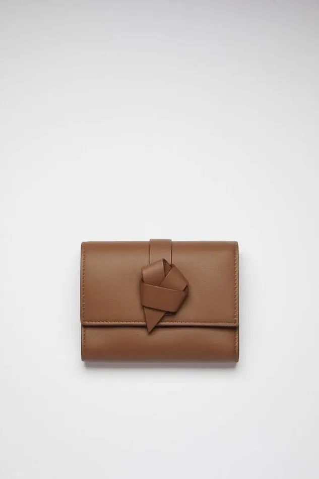 Acne Studios Small Leather Goods Woman Musubi Folded Wallet Camel Brown