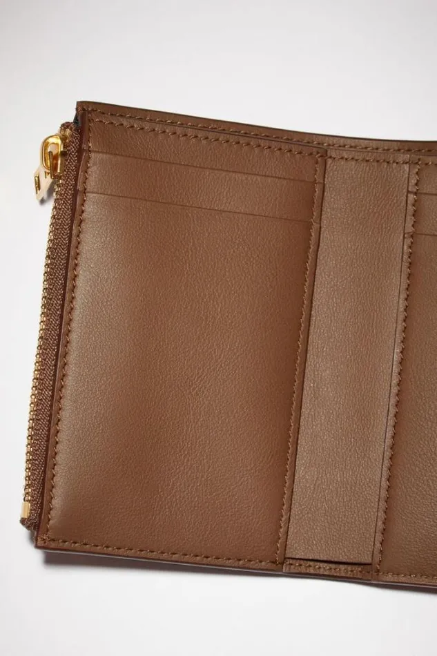 Acne Studios Small Leather Goods Woman Musubi Folded Wallet Camel Brown