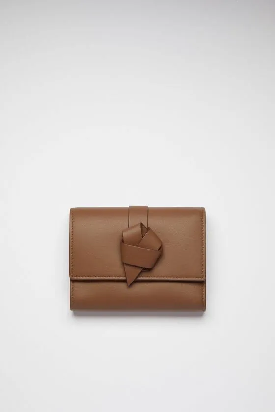 Acne Studios Small Leather Goods Woman Musubi Folded Wallet Camel Brown