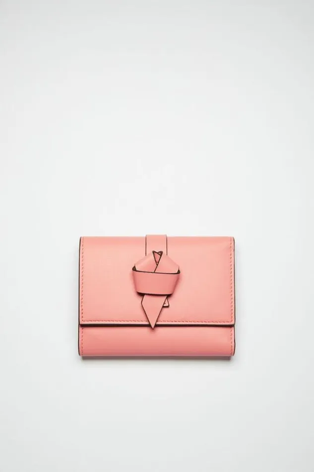 Acne Studios Small Leather Goods Woman Musubi Folded Wallet Salmon Pink
