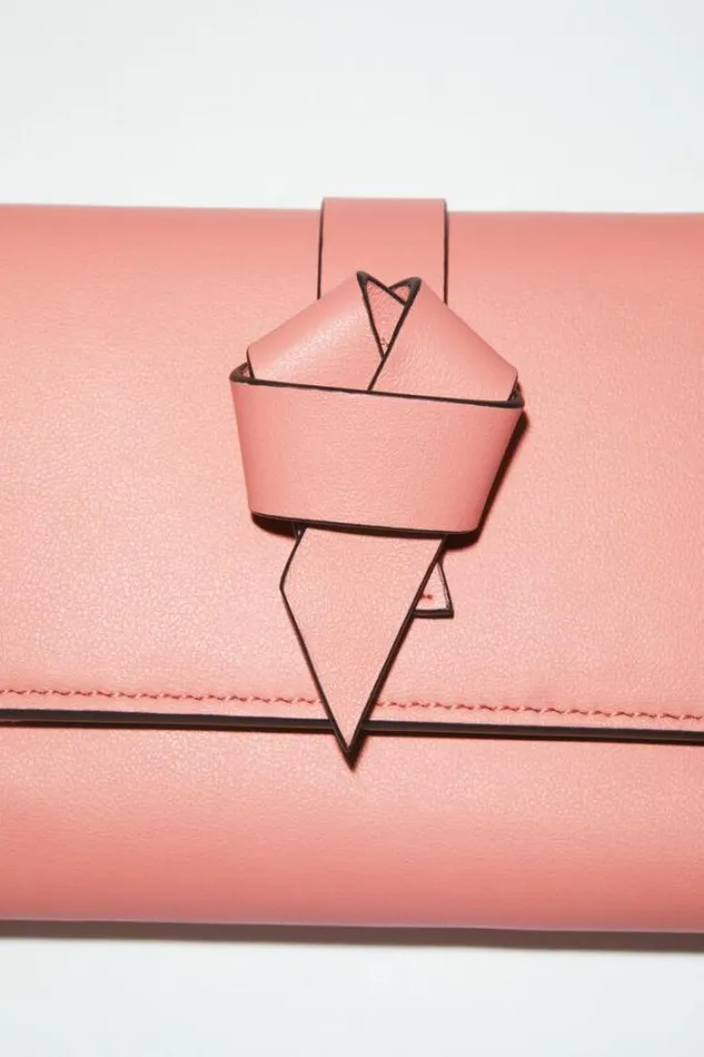 Acne Studios Small Leather Goods Woman Musubi Folded Wallet Salmon Pink